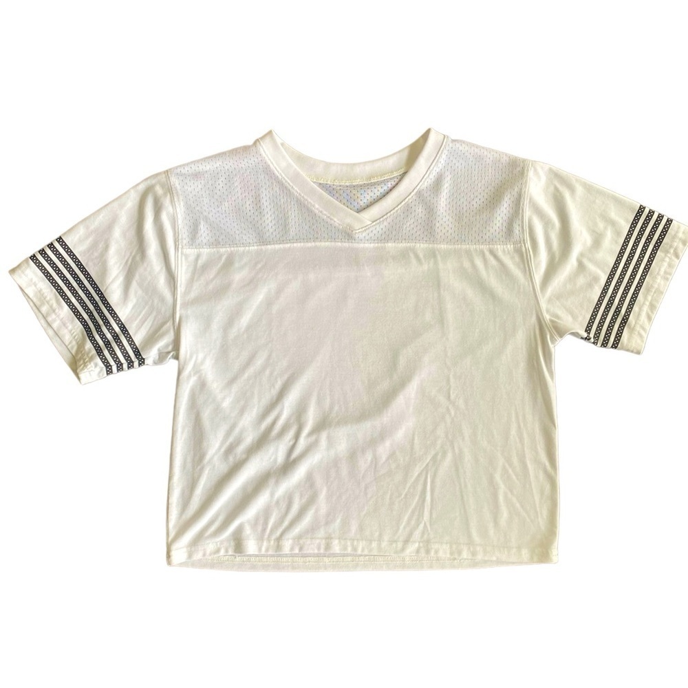 Flirtitude Active White Tee Black Stripes Size Extra Small